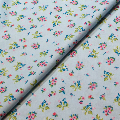 Popeline 100% coton - Mireille fond ciel