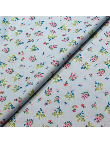 Popeline 100% coton - Mireille fond ciel