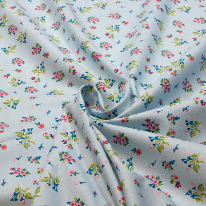 Popeline 100% coton - Mireille fond ciel 2