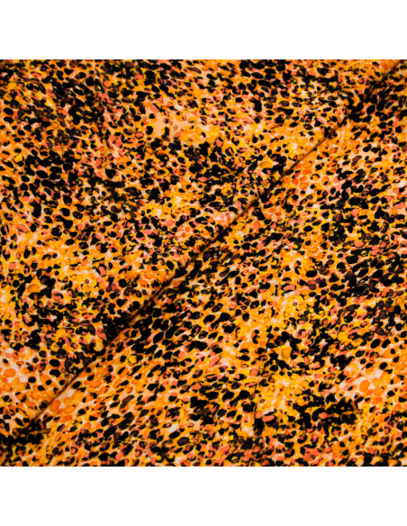 Étoffe 100% viscose - Tache orange