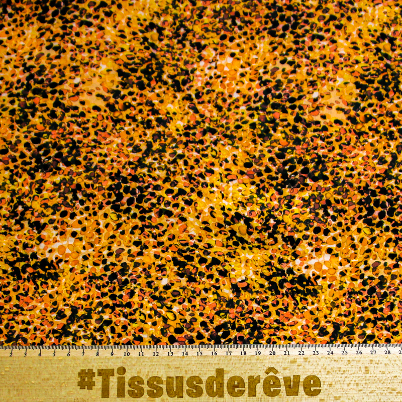 Étoffe 100% viscose - Tache orange