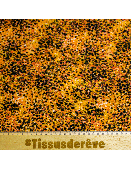 Étoffe 100% viscose - Tache orange