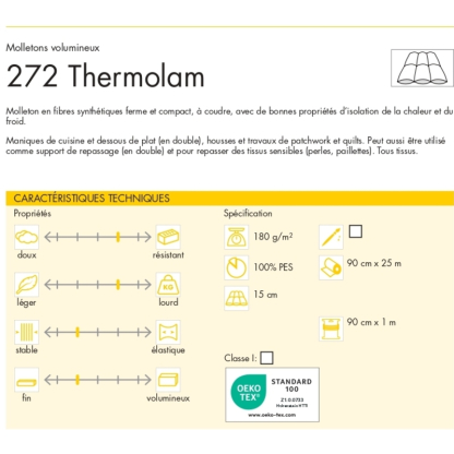 Entoilage isolant thermique Thermolam Vlieseline 272 2