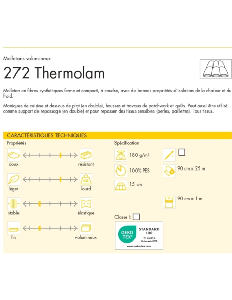 Entoilage isolant thermique Thermolam Vlieseline 272
