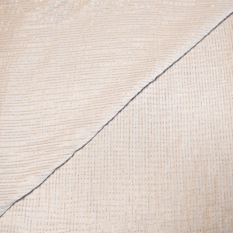 Double gaze rayure lurex - Beige