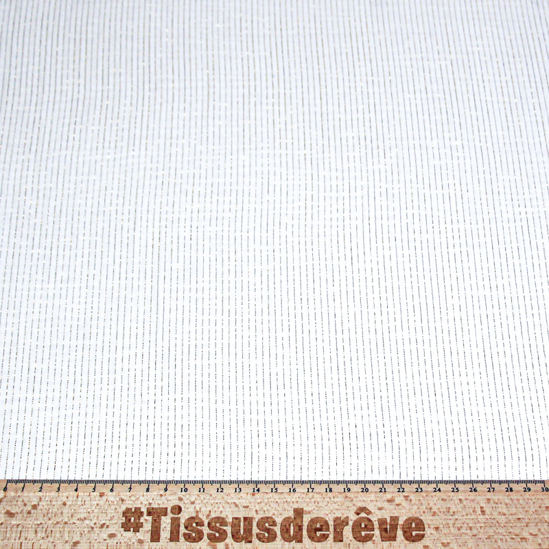 Double gaze rayure lurex - Blanc