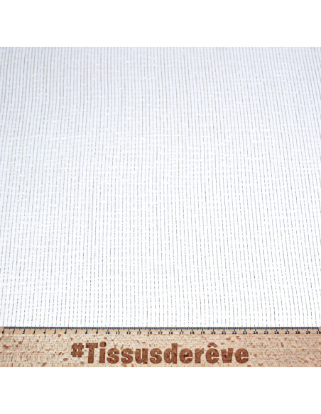 Double gaze rayure lurex - Blanc