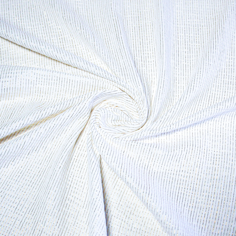 Double gaze rayure lurex - Blanc