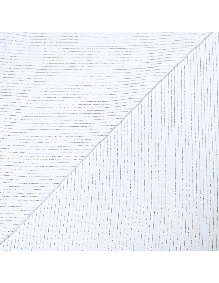 Double gaze rayure lurex - Blanc