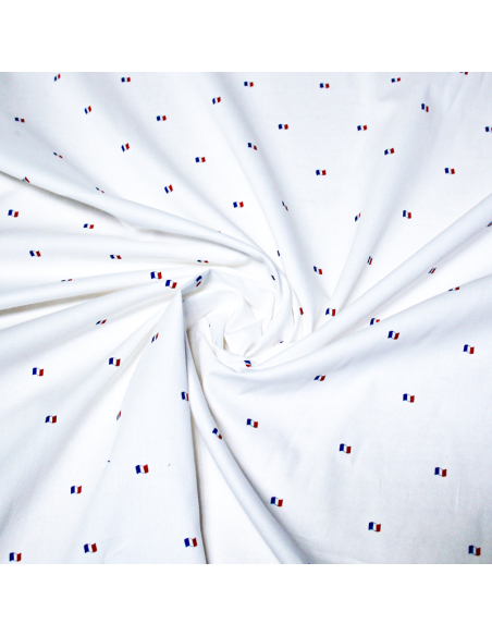 Piqué 100% coton milleraies - Drapeau français