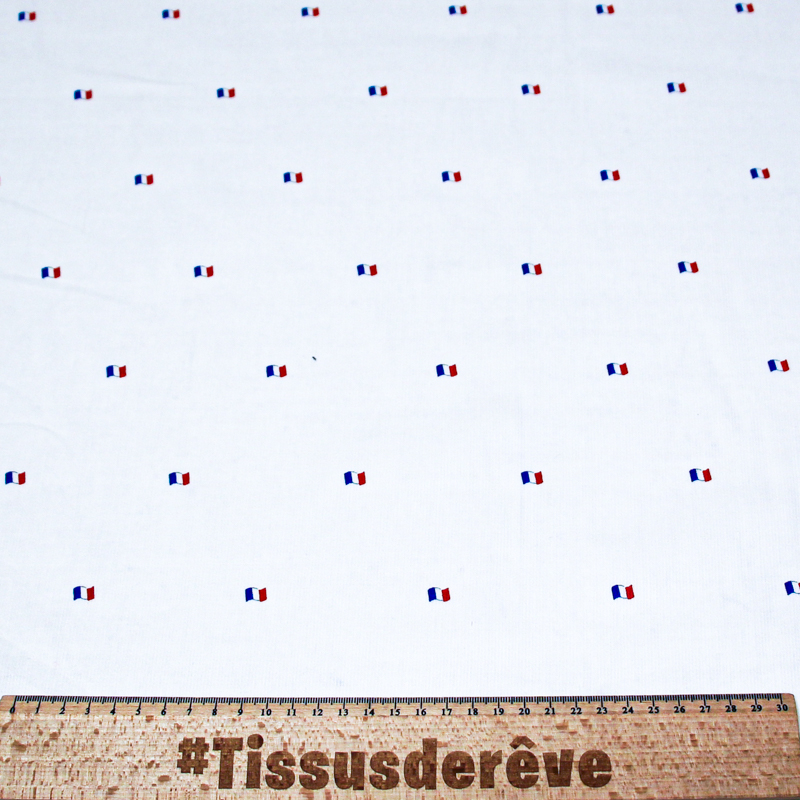 Piqué 100% coton milleraies - Drapeau français