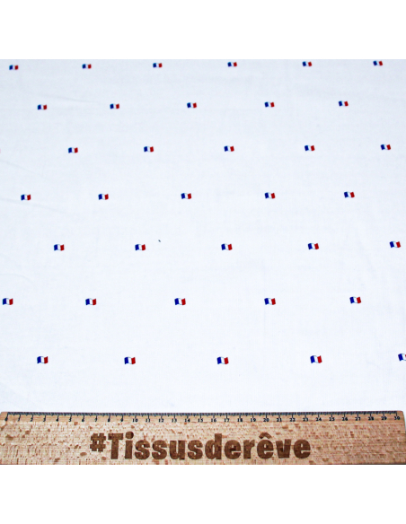 Piqué 100% coton milleraies - Drapeau français