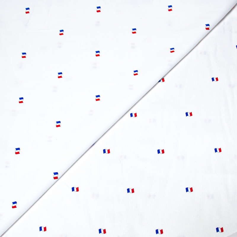 Piqué 100% coton milleraies - Drapeau français