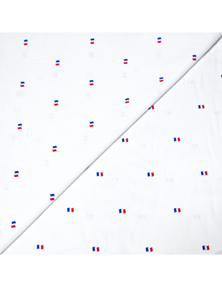 Piqué 100% coton milleraies - Drapeau français