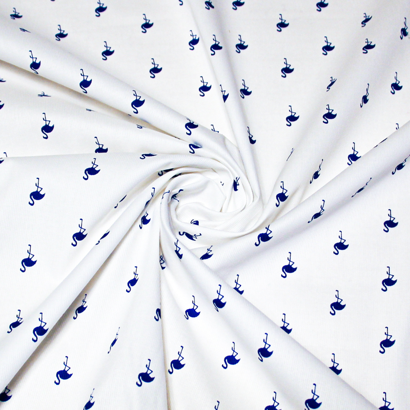 Piqué 100% coton milleraies - Flamant bleu