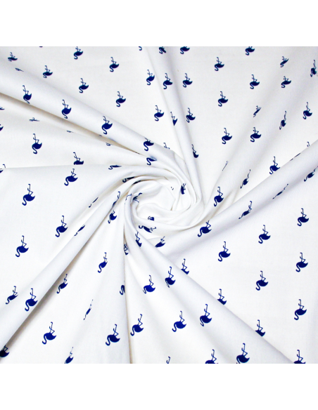 Piqué 100% coton milleraies - Flamant bleu