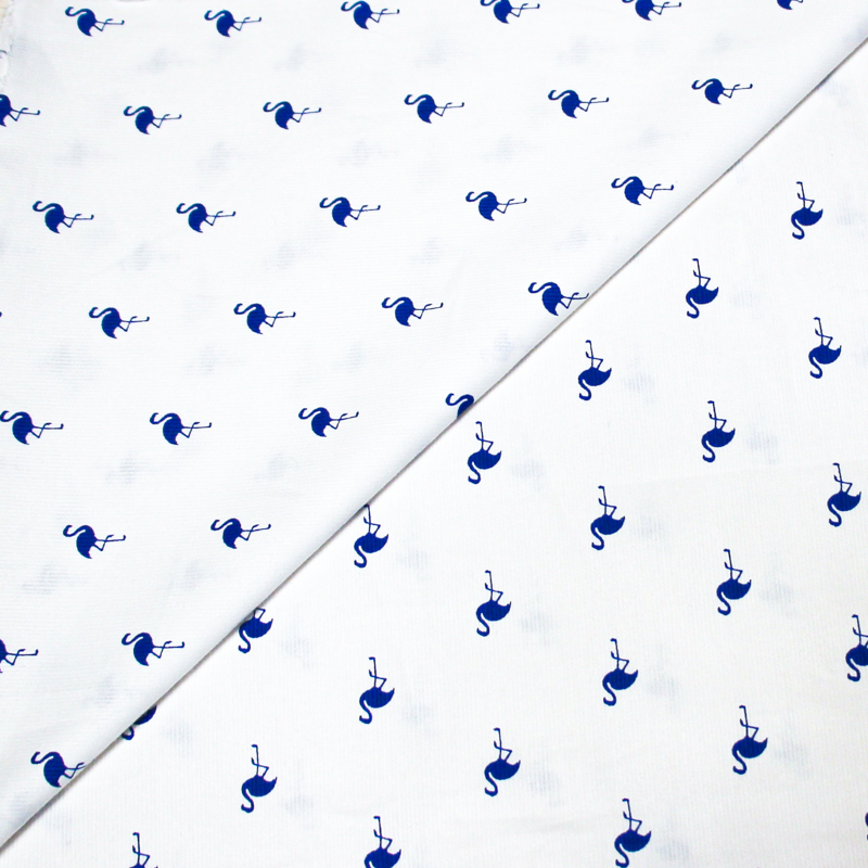 Piqué 100% coton milleraies - Flamant bleu