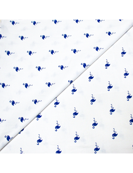 Piqué 100% coton milleraies - Flamant bleu