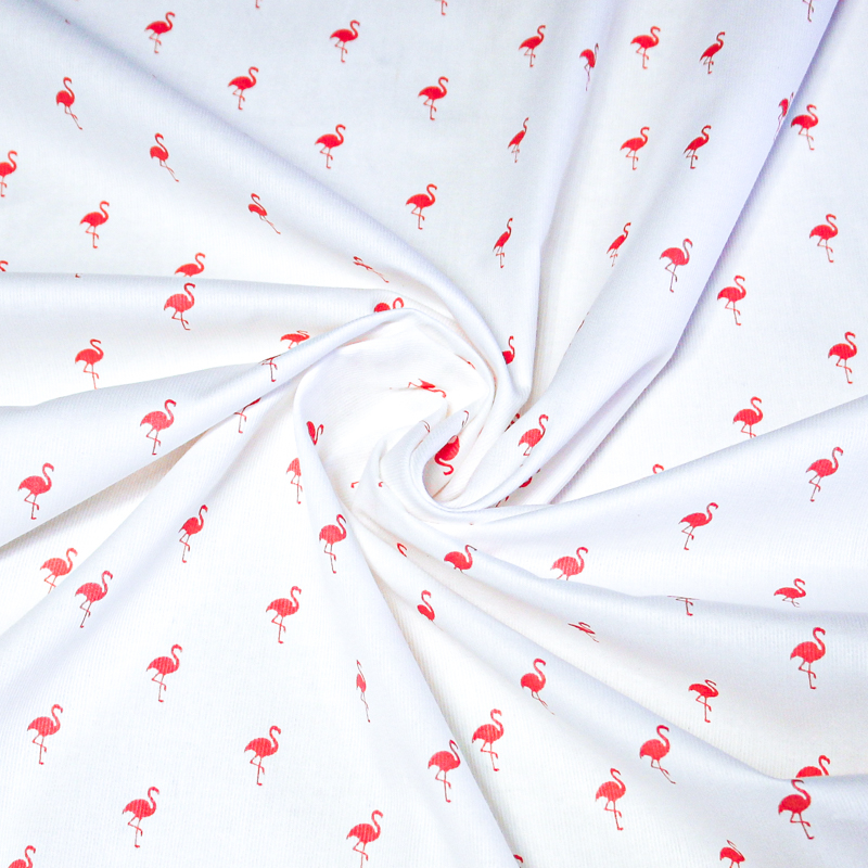 Piqué 100% coton milleraies - Flamant rose