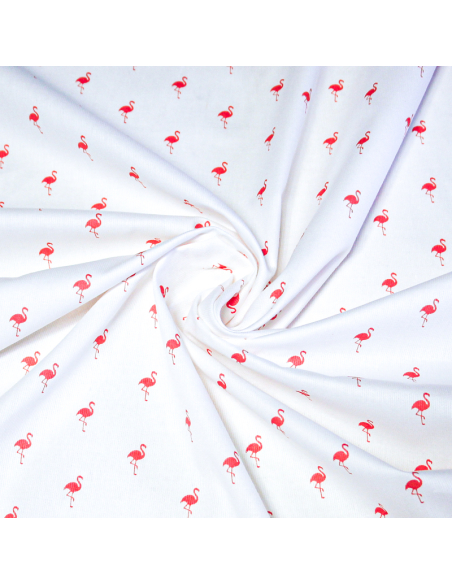 Piqué 100% coton milleraies - Flamant rose
