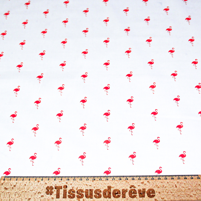 Piqué 100% coton milleraies - Flamant rose