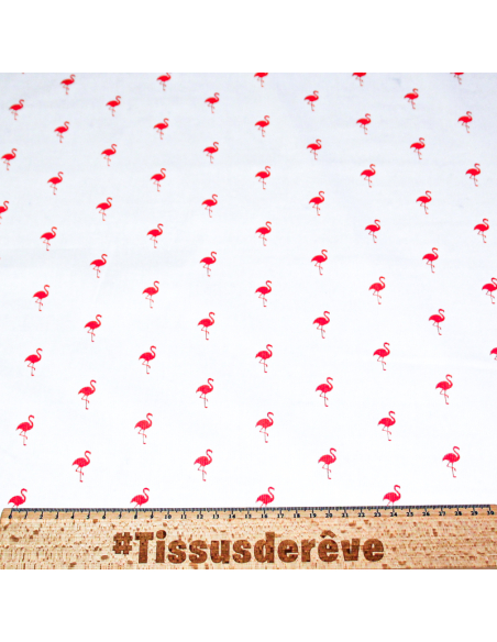 Piqué 100% coton milleraies - Flamant rose