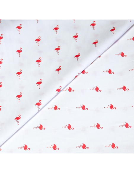 Piqué 100% coton milleraies - Flamant rose