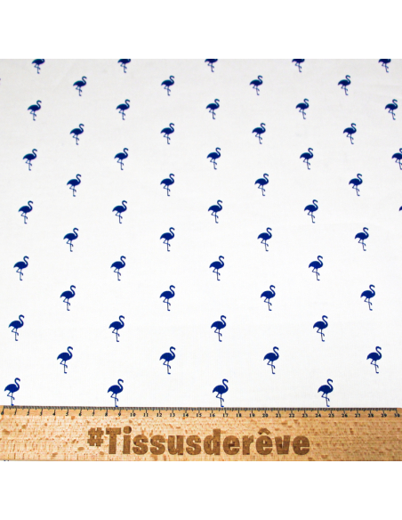 Piqué 100% coton milleraies - Flamant bleu
