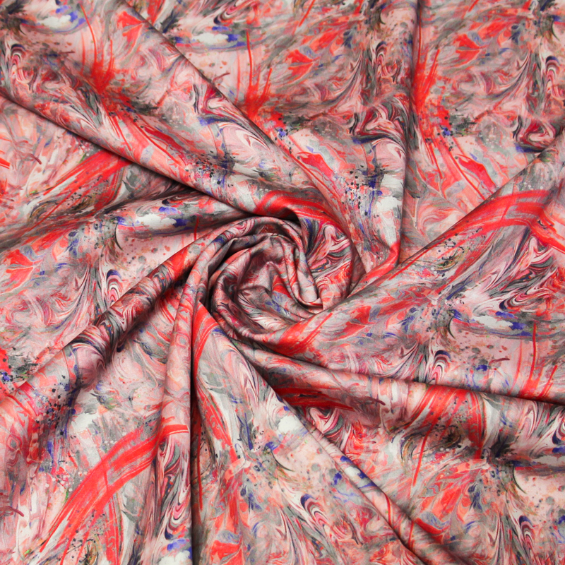 Satin 100% coton - Peinture ton corail