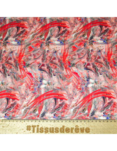 Satin 100% coton - Peinture ton corail