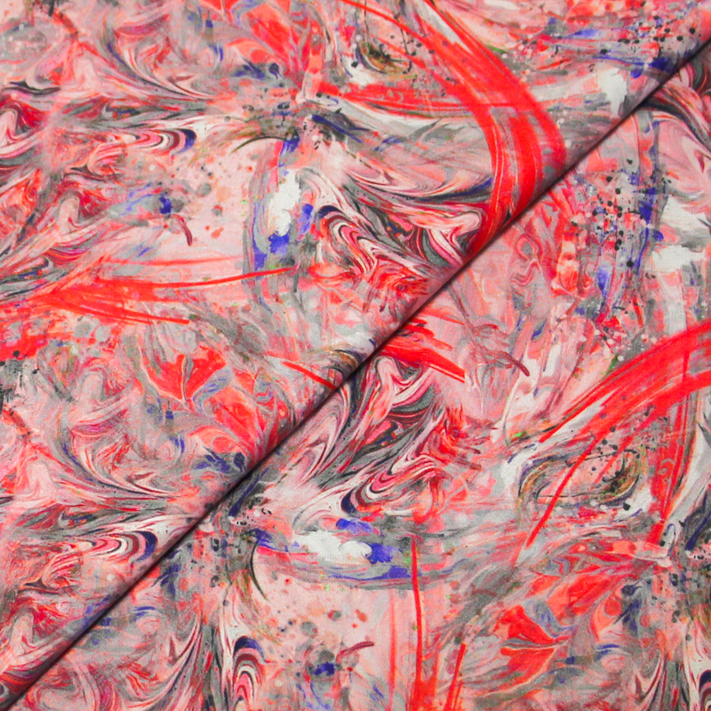Satin 100% coton - Peinture ton corail