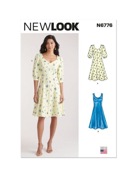 Patron New Look 6776 - Robe avec variations de manches