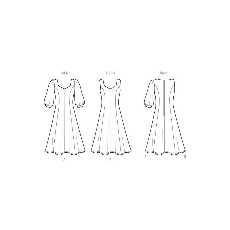 Patron New Look 6776 - Robe avec variations de manches