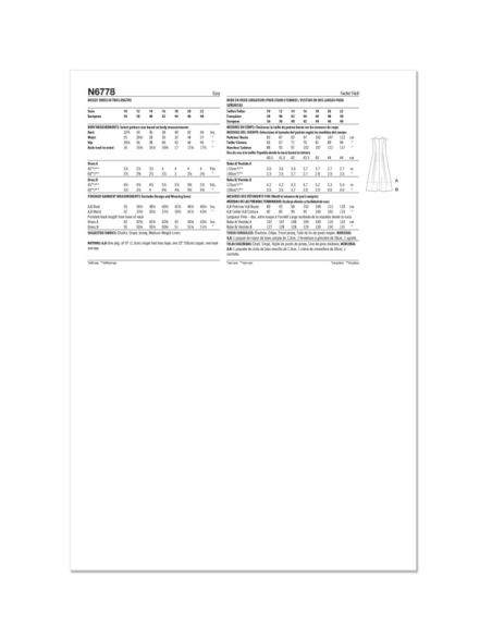 Patron New Look 6778 - Robe en deux longueurs