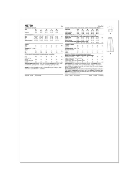 Patron New Look 6779 - Brassière et pantalon