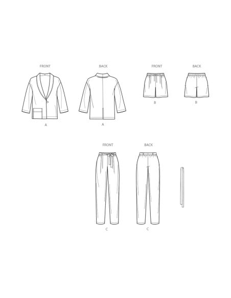 Patron New Look 6780 - Veste, short et pantalon