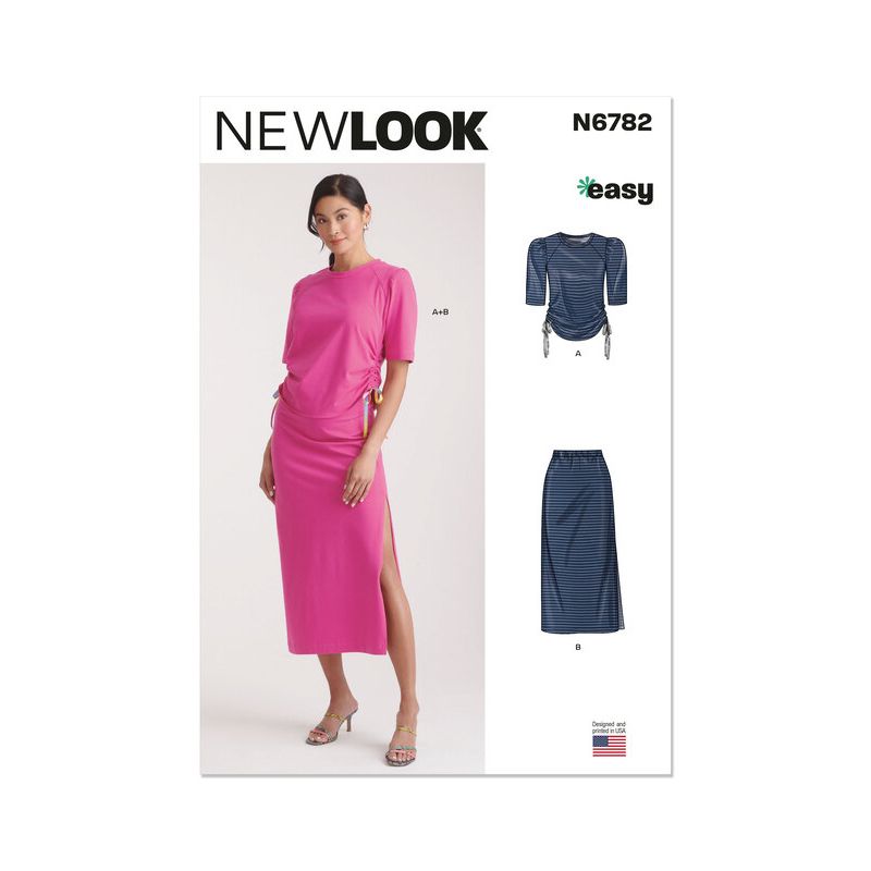 Patron New Look 6782 - Haut et jupe en tricot
