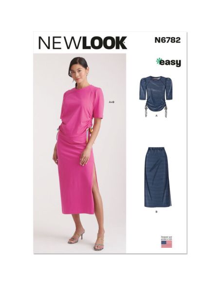 Patron New Look 6782 - Haut et jupe en tricot