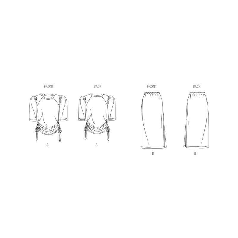 Patron New Look 6782 - Haut et jupe en tricot