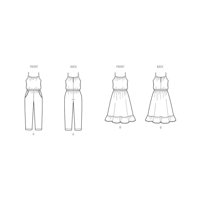 Patron New Look 6783 - Combinaison et robe d’été pour enfants
