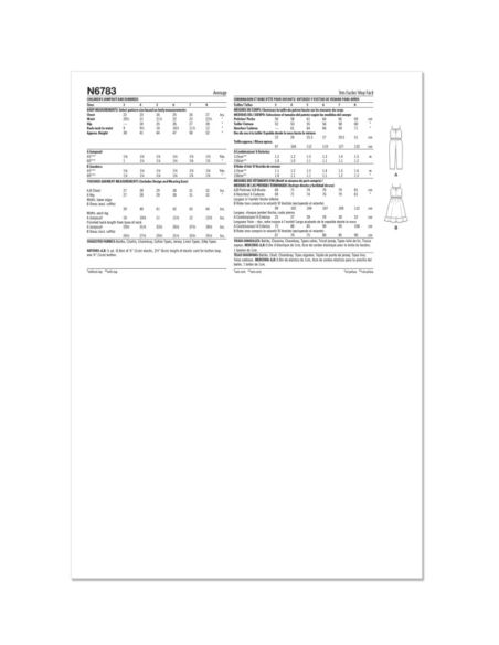 Patron New Look 6783 - Combinaison et robe d’été pour enfants