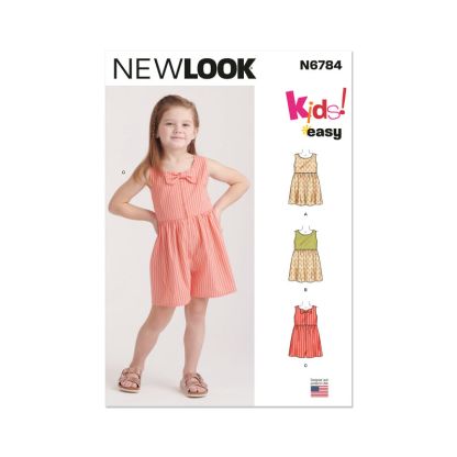Patron New Look 6784 - Robes et barboteuse pour enfants
