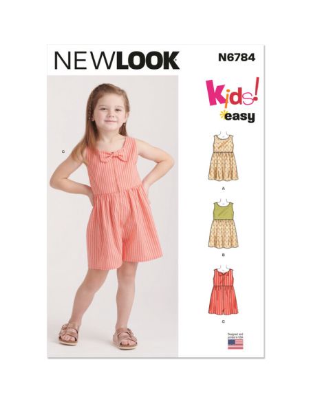 Patron New Look 6784 - Robes et barboteuse pour enfants
