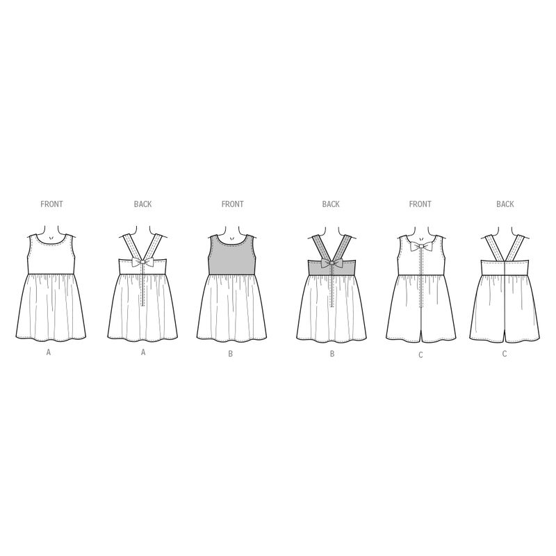 Patron New Look 6784 - Robes et barboteuse pour enfants