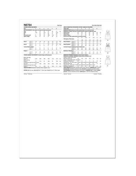 Patron New Look 6784 - Robes et barboteuse pour enfants