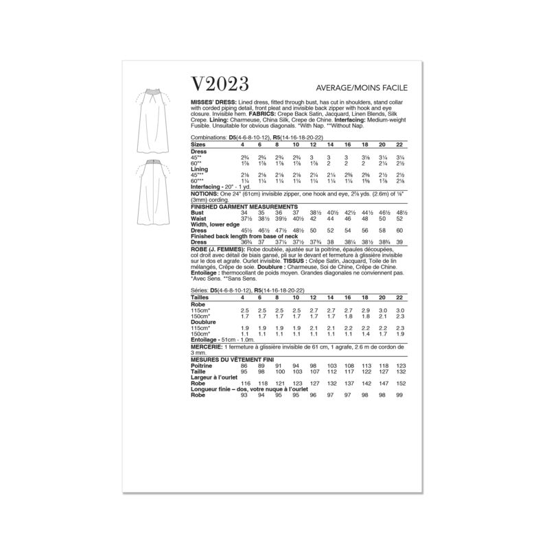 Patron Vogue 2023 D5 - Robe