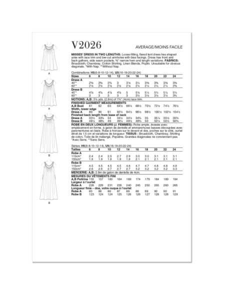 Patron Vogue 2026 H5 - Robe