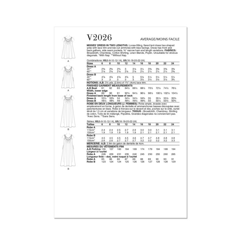 Patron Vogue 2026 H5 - Robe