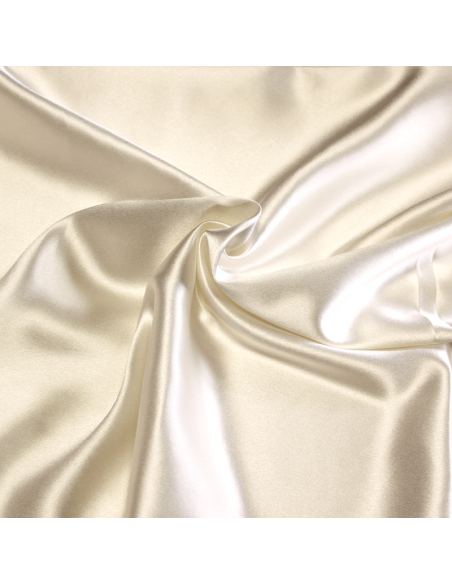 Crêpe envers satin 100% soie mariage - Blanc cassé