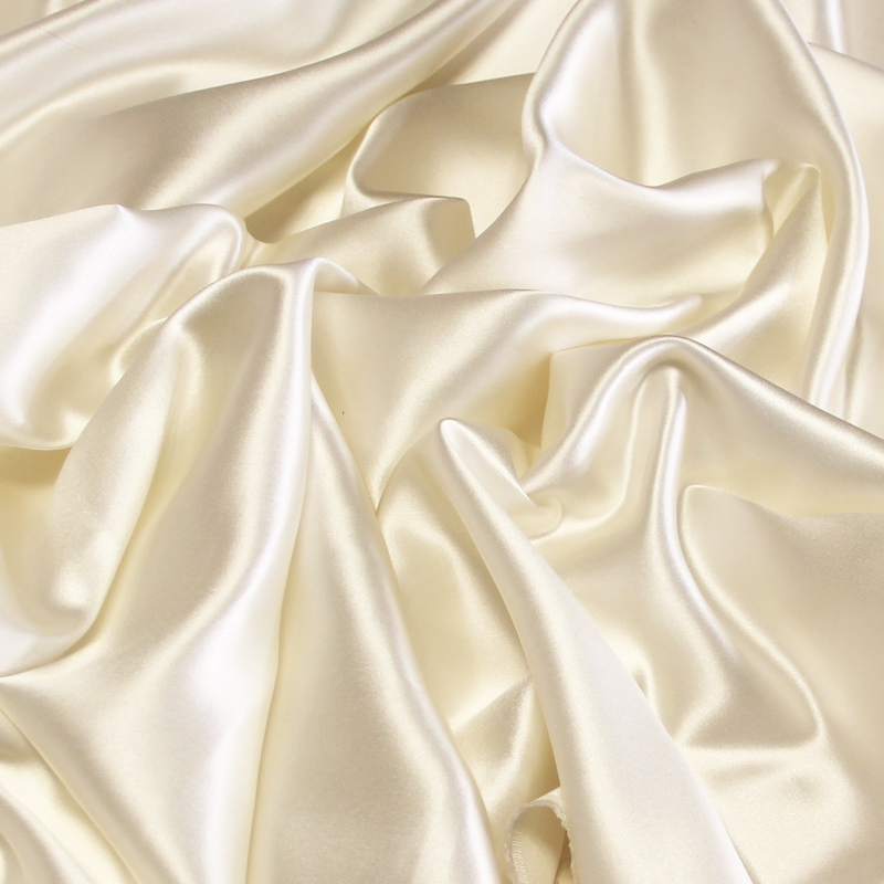 Crêpe envers satin 100% soie mariage - Blanc cassé